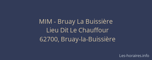 MIM - Bruay La Buissière