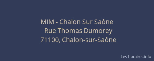 MIM - Chalon Sur Saône