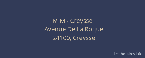 MIM - Creysse