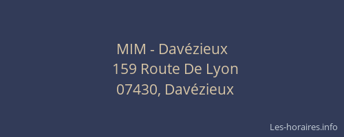MIM - Davézieux