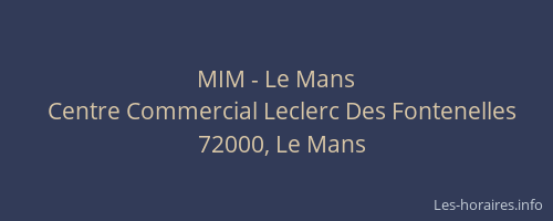 MIM - Le Mans