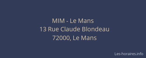 MIM - Le Mans