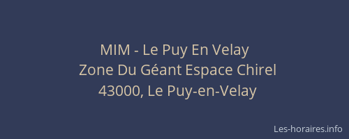 MIM - Le Puy En Velay