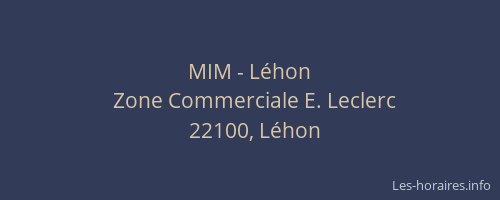 MIM - L&eacute;hon