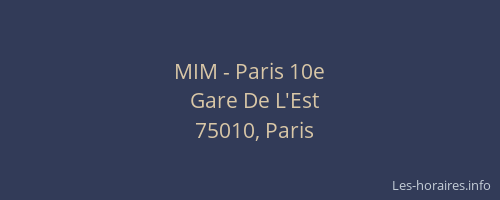 MIM - Paris 10e