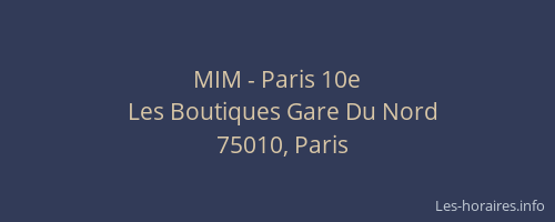 MIM - Paris 10e