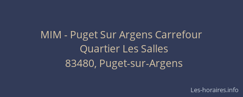 MIM - Puget Sur Argens Carrefour