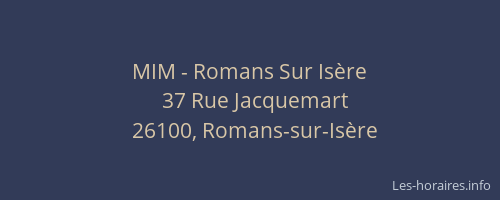 MIM - Romans Sur Is&egrave;re