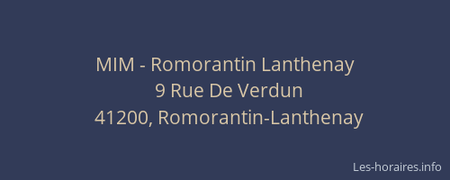 MIM - Romorantin Lanthenay