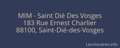 MIM - Saint Dié Des Vosges