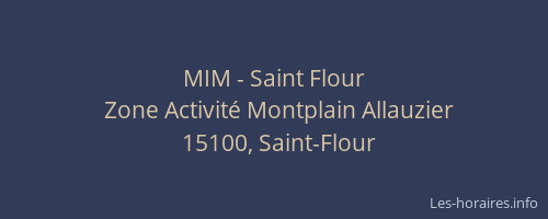 MIM - Saint Flour