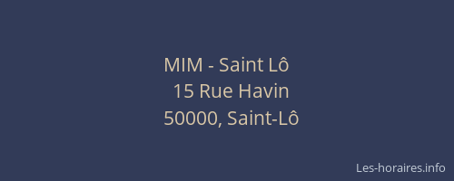 MIM - Saint L&ocirc;