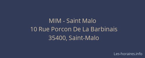 MIM - Saint Malo