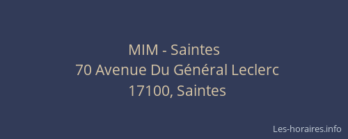 MIM - Saintes