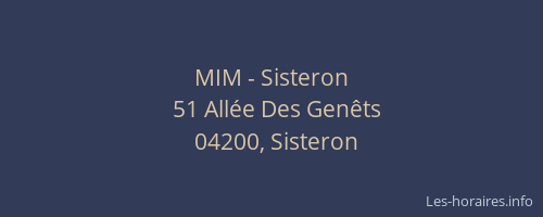 MIM - Sisteron