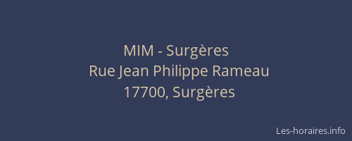 MIM - Surg&egrave;res