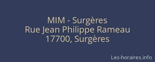 MIM - Surgères