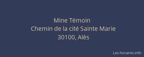 Mine T&eacute;moin