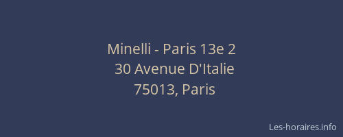 Minelli - Paris 13e 2