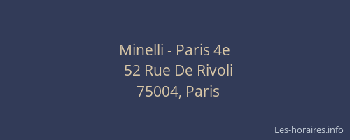 Minelli - Paris 4e