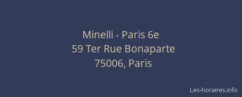 Minelli - Paris 6e