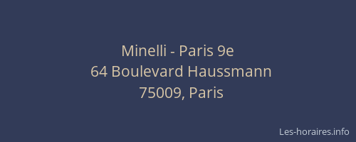 Minelli - Paris 9e