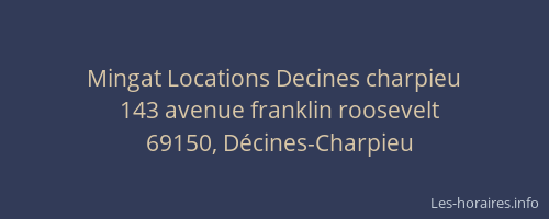 Mingat Locations Decines charpieu