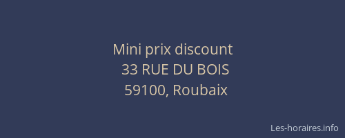 Mini prix discount