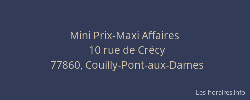 Mini Prix-Maxi Affaires