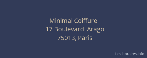 Minimal Coiffure