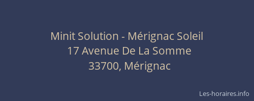 Minit Solution - Mérignac Soleil