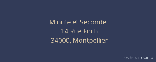 Minute et Seconde