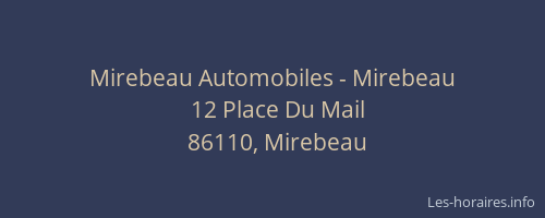 Mirebeau Automobiles - Mirebeau