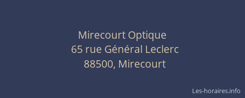 Mirecourt Optique