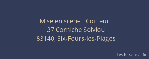 Mise en scene - Coiffeur