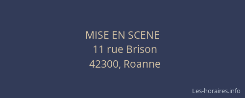 MISE EN SCENE