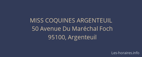 MISS COQUINES ARGENTEUIL
