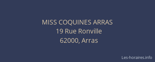 MISS COQUINES ARRAS