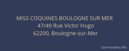 MISS COQUINES BOULOGNE SUR MER