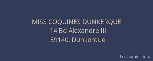 MISS COQUINES DUNKERQUE