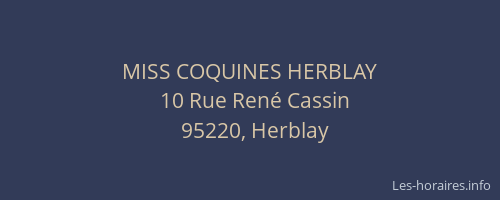 MISS COQUINES HERBLAY