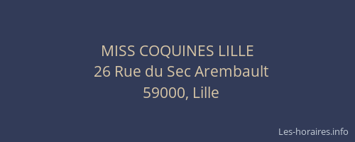 MISS COQUINES LILLE
