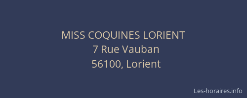 MISS COQUINES LORIENT