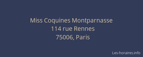 Miss Coquines Montparnasse