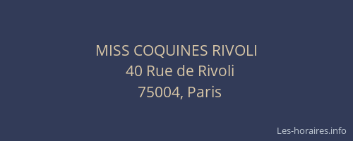 MISS COQUINES RIVOLI
