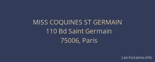 MISS COQUINES ST GERMAIN
