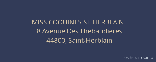 MISS COQUINES ST HERBLAIN