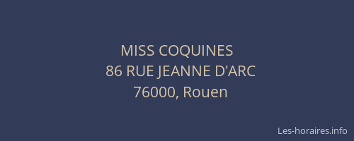 MISS COQUINES