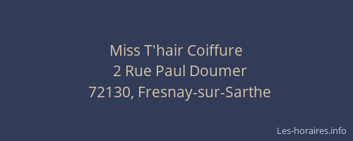 Miss T'hair Coiffure