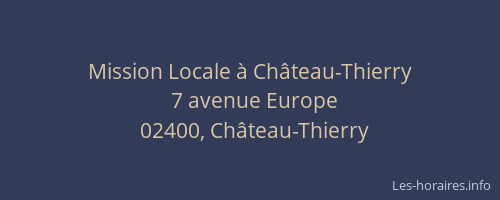 Mission Locale à Château-Thierry